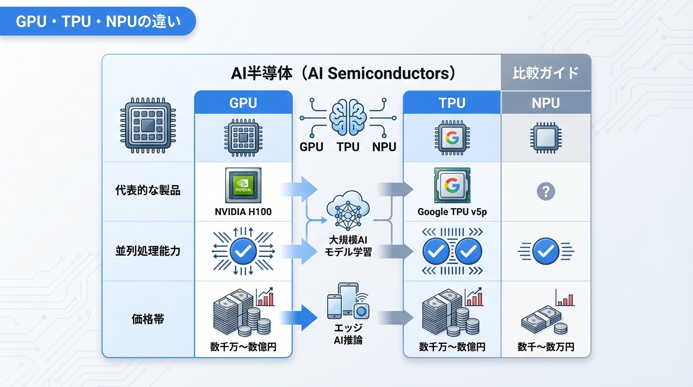 GPU・TPU・NPUの違い