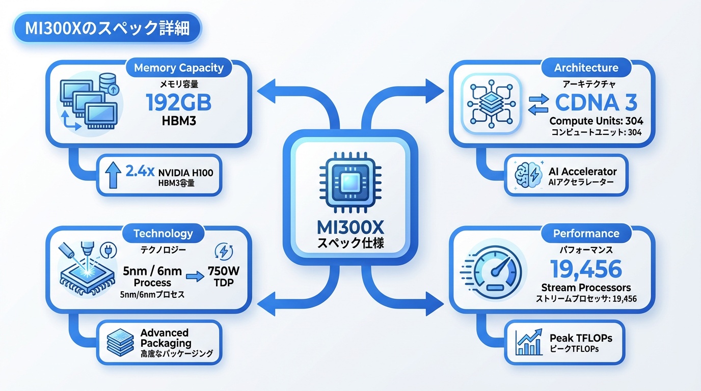 MI300Xのスペック詳細