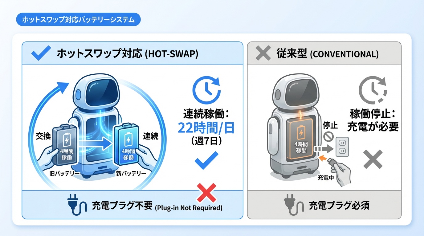 ホットスワップ対応バッテリーシステム