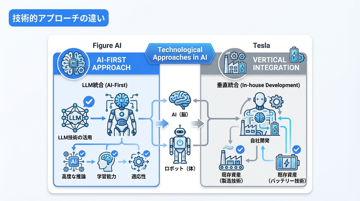 技術的アプローチの違い