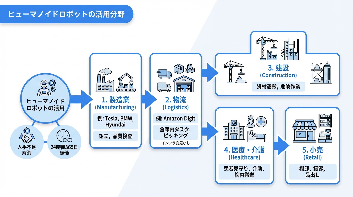 ヒューマノイドロボットの活用分野