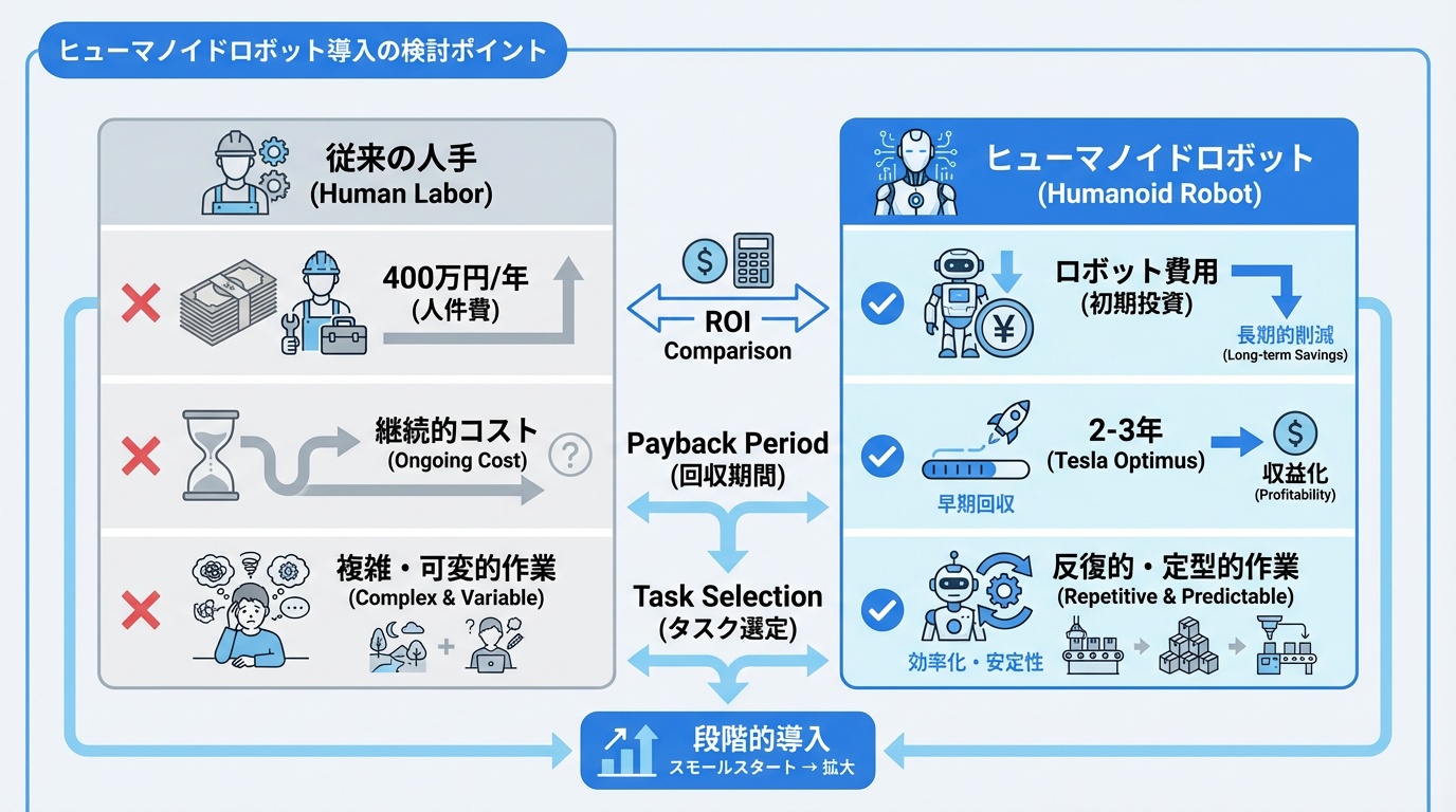 ヒューマノイドロボット導入の検討ポイント