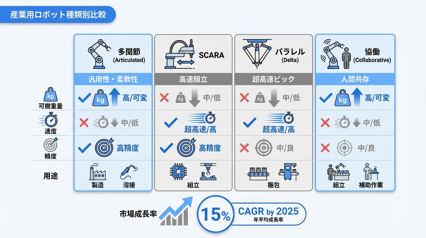 産業用ロボット種類別比較