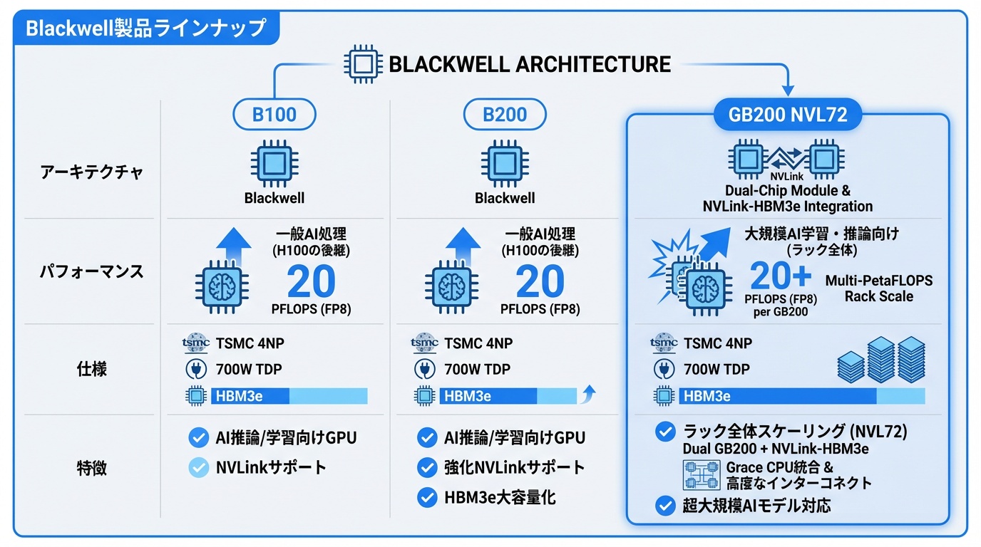 Blackwell製品ラインナップ
