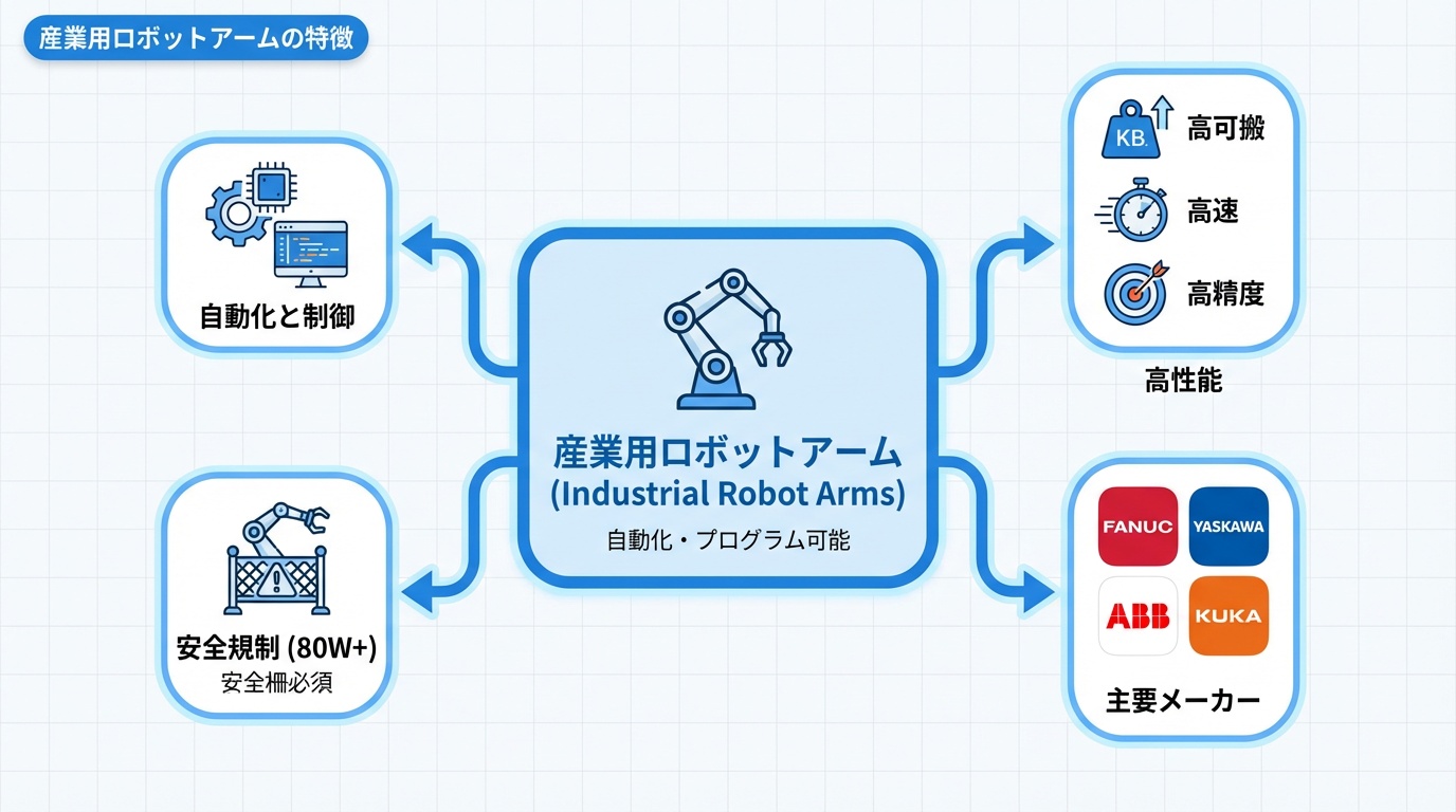 産業用ロボットアームの特徴