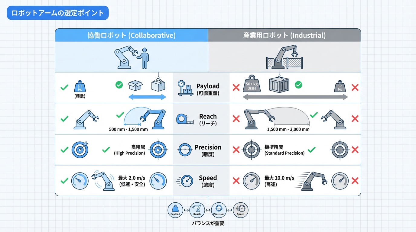 ロボットアームの選定ポイント