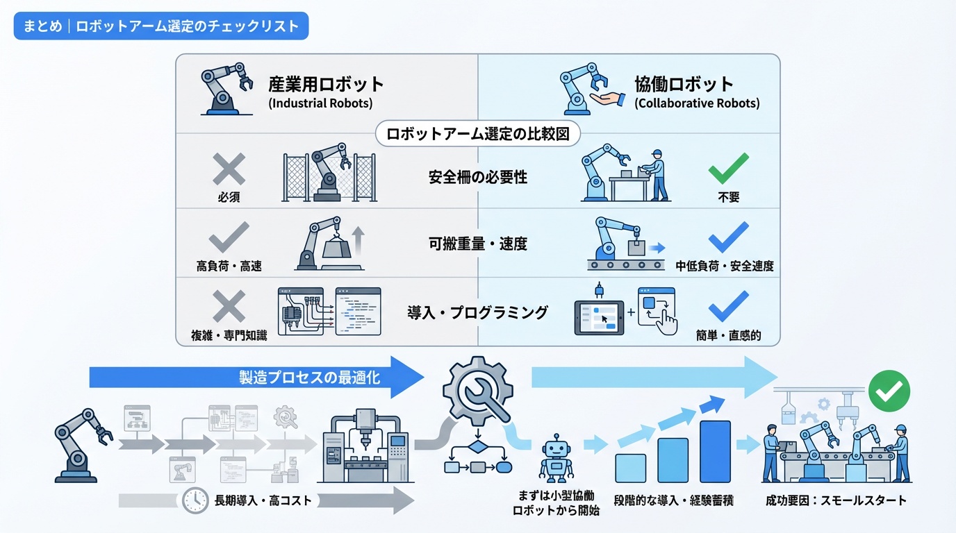 まとめ｜ロボットアーム選定のチェックリスト