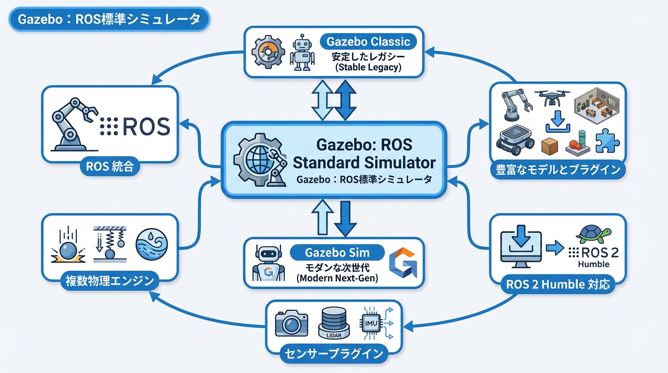 Gazebo：ROS標準シミュレータ