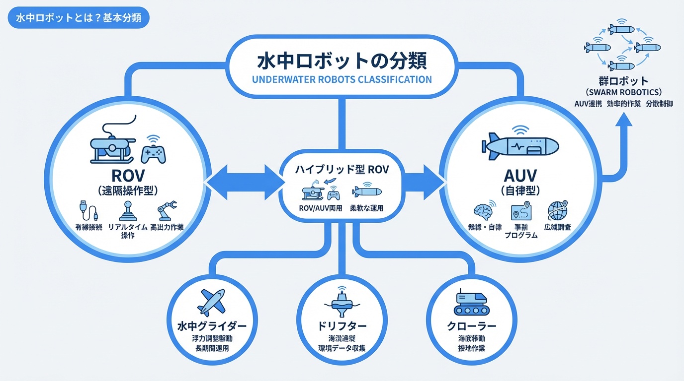 水中ロボットとは？基本分類