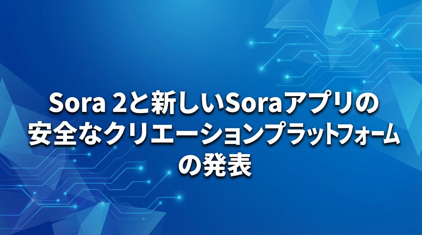 Sora 2と新しいSoraアプリの安全なクリエーションプラットフォームの発表